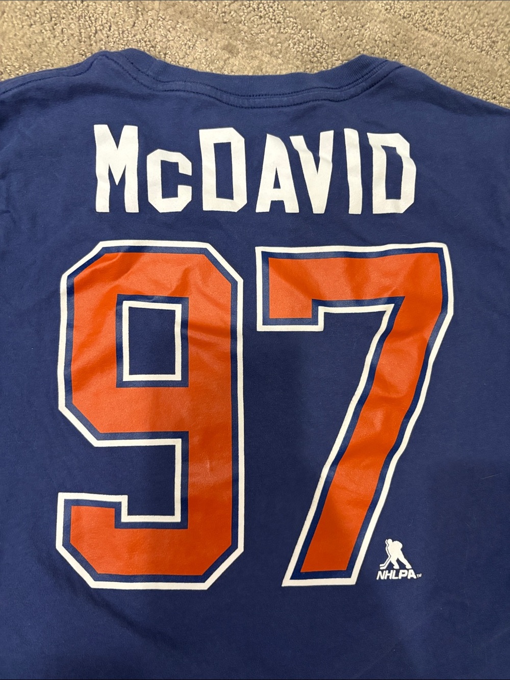 Kids Edmonton Oilers McDavid t-shirt size L